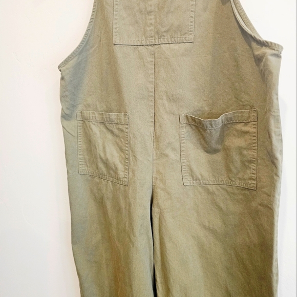 Cider Three Pockets On Front knot Strap Olive Green Women's Overalls Size M - Picture 4 of 7